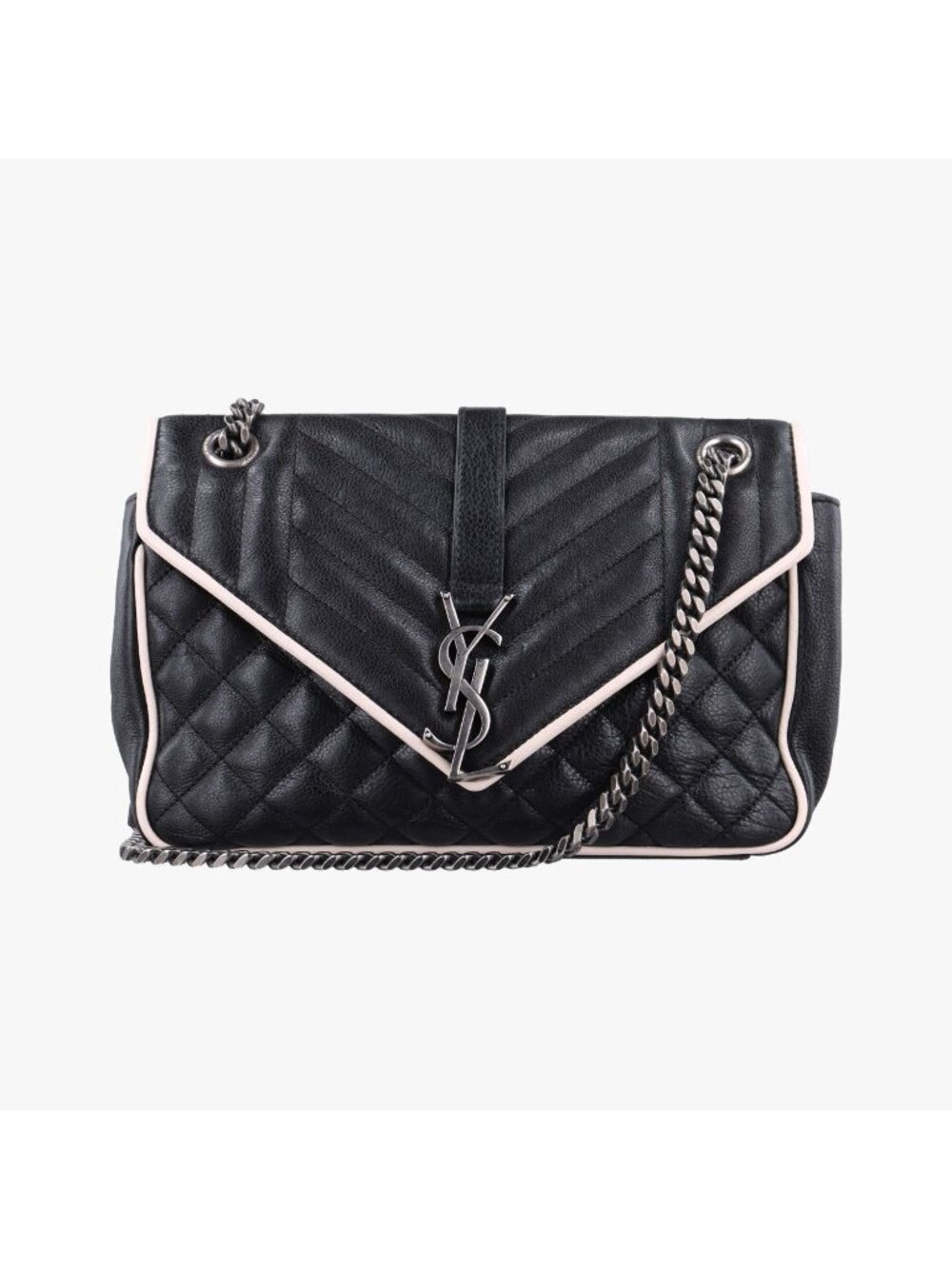 Saint Laurent Envelope Black White Leather